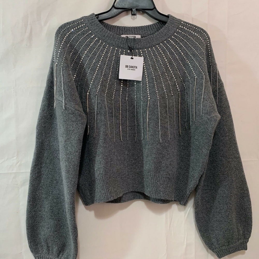 BB Dakota x Steve Madden If You Fancy Embellished Fringed Sweater